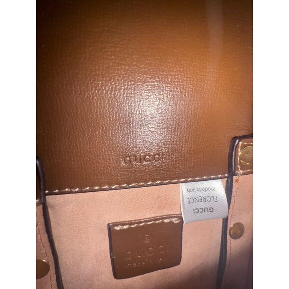 Gucci Horsebit Canvas & Leather Crossbody Bag 7.5x4.5 Inches Adjustable Strap - Picture 7 of 14